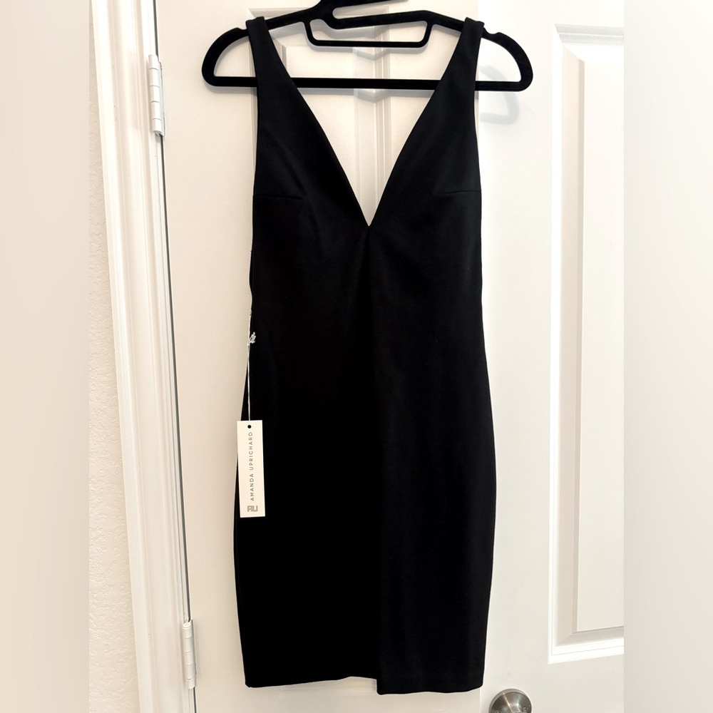 Amanda Uprichard sexy black mini dress